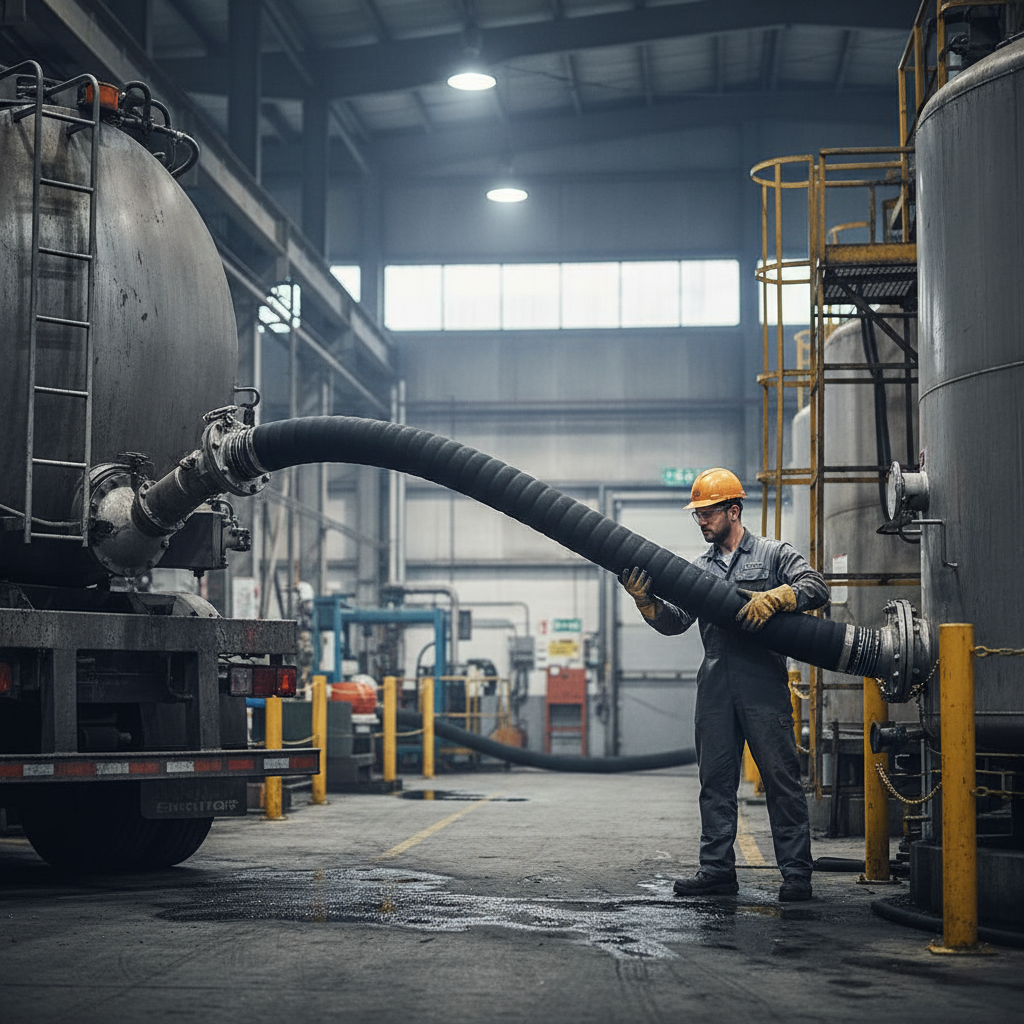 Premium Flat Corrugated Vacuum Tanker Boom Hose for Municipal Vehicle Applications - Highly Flexible and Durable Design