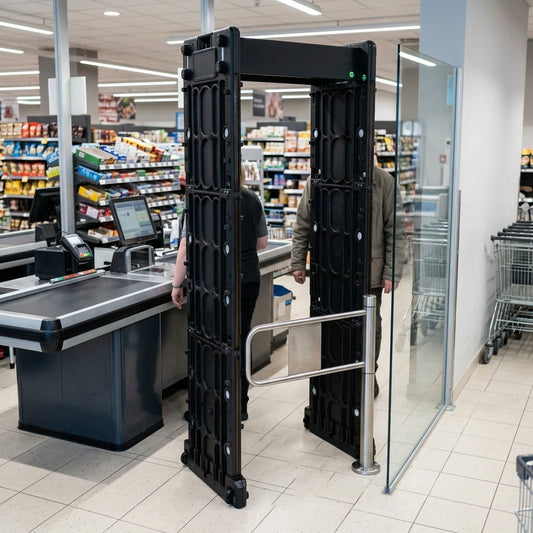 Portable walk-through metal detector, 24 zones, 7-inch display