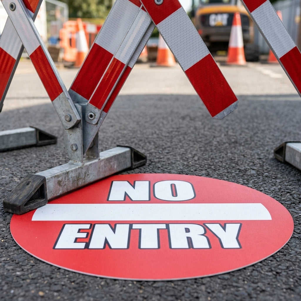 430mm floor sign No Entry slip-resistant vinyl self-adhesive (view 2)