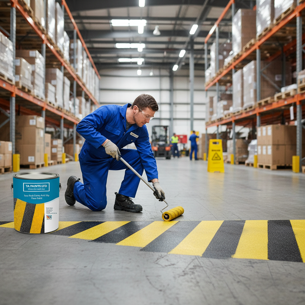 Premium Two Pack Epoxy Anti Slip Floor Paint for Heavy Traffic Areas - Durable, Chemical Resistant Coating for Concrete and Metal Floors