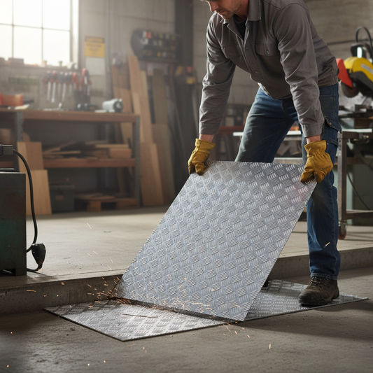 Premium Heavy Duty Aluminium Chequer Plate 2500mm x 1250mm x 4.5mm - Five Bar Tread Design for Durability and Safety