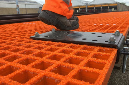 32mm Thick Hi-Viz GRP Grating Panel - Orange