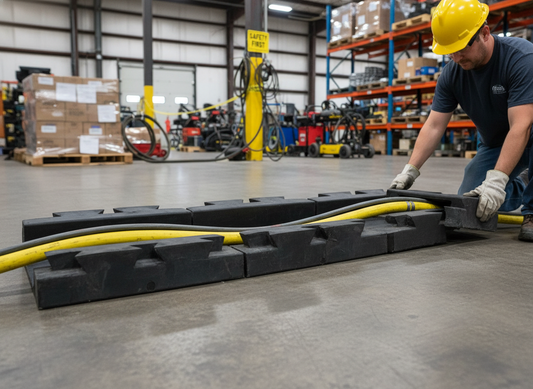 Premium Extendable Rubber Hose Ramp - Modular System for Cables and Hoses with Max Load of 44 Tonnes