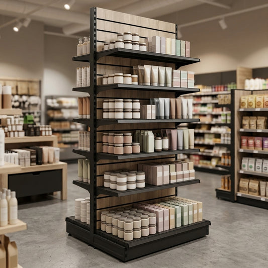 2.4m Wood Effect Gondola Display Bay 370mm Shelves