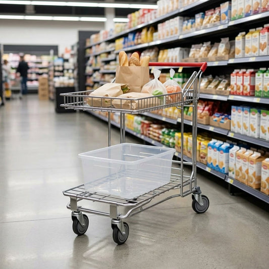 27 Litre Foldable Top Basket for Flatbed Shopping Trolley