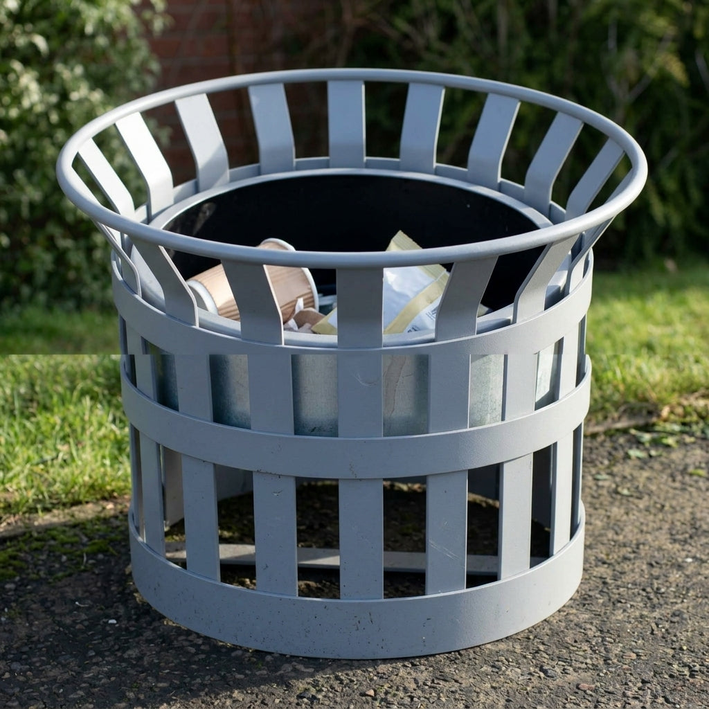 89L flare top litter bin, 870mm height, lockable liner (view 2)