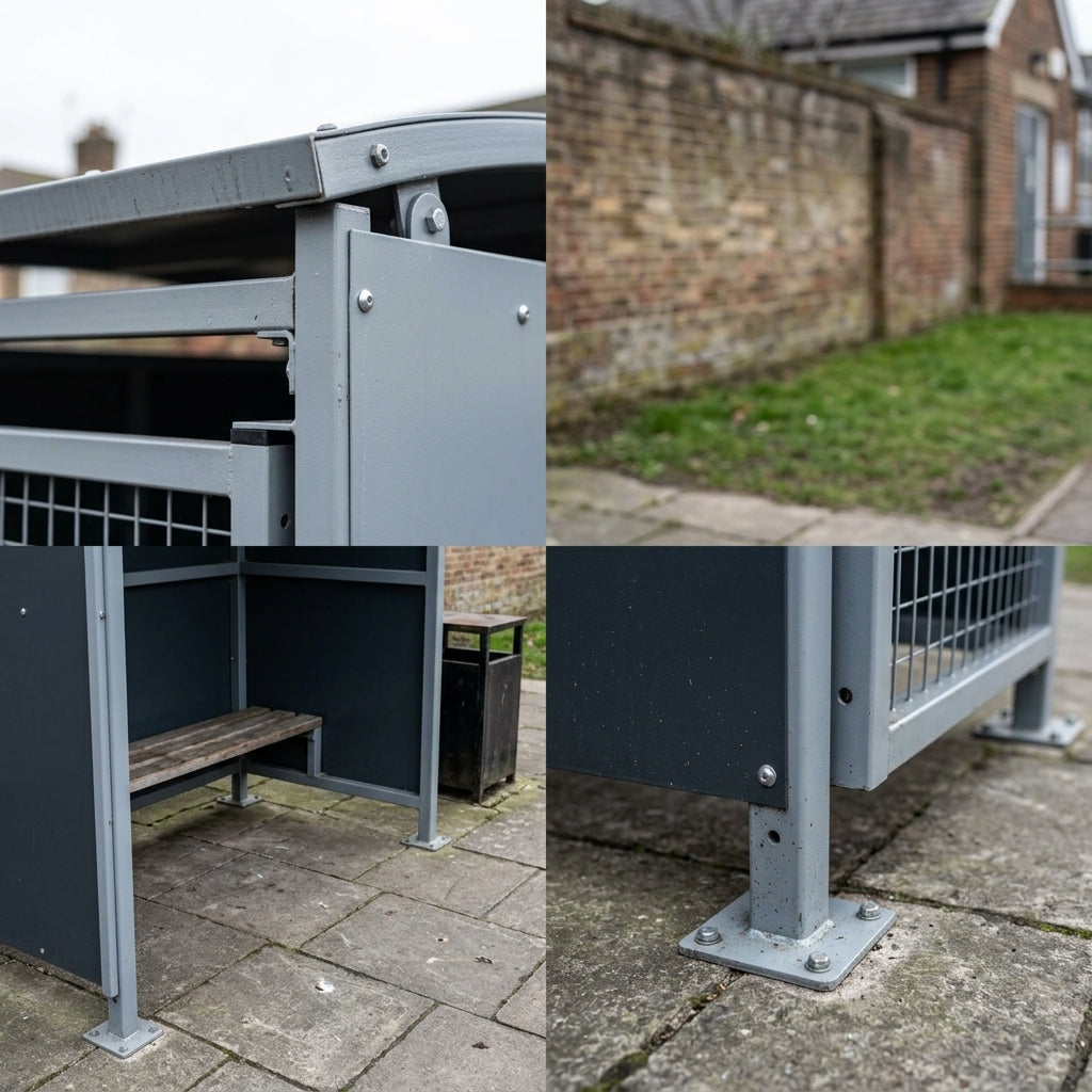 2m wide galvanised steel storage shelter, 1–5m lengths (view 2)