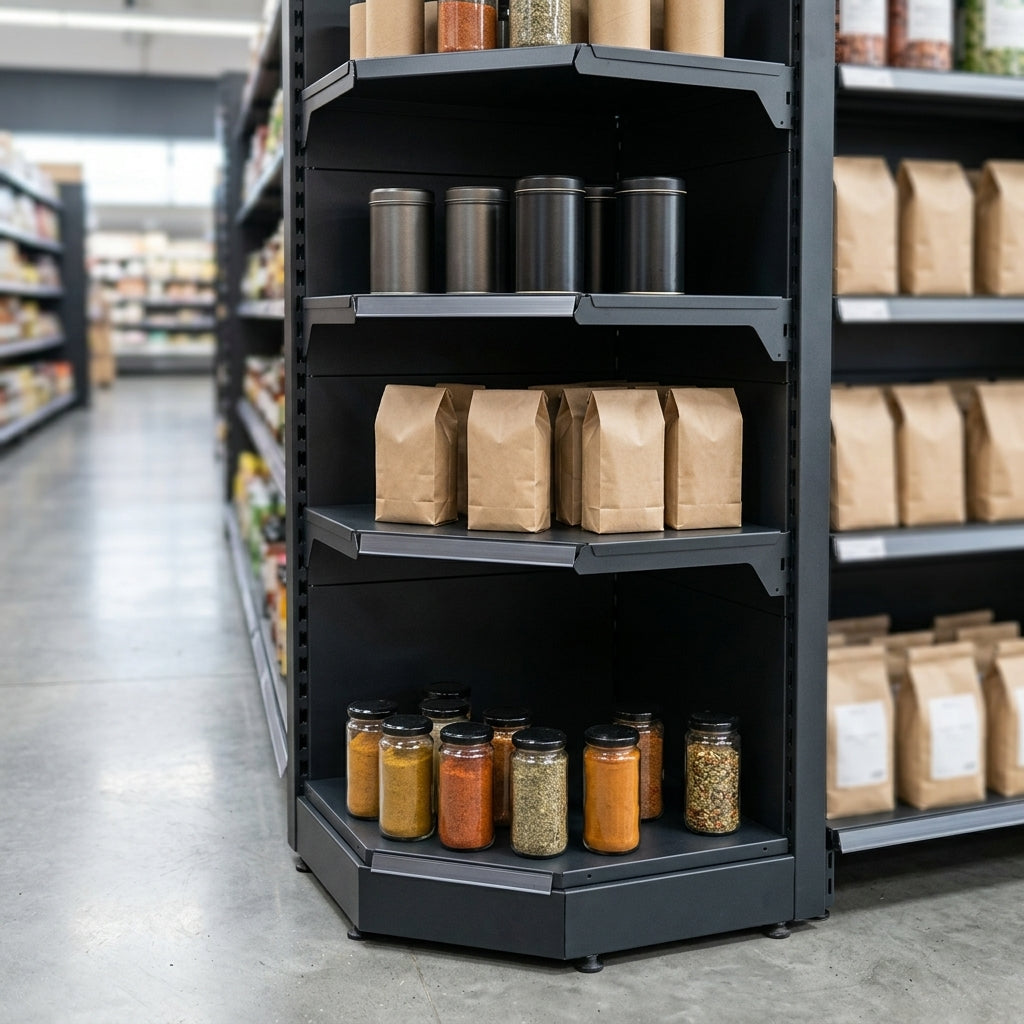1.4m High Corner Shelving Bay 570mm Base 470mm Uppers (view 2)