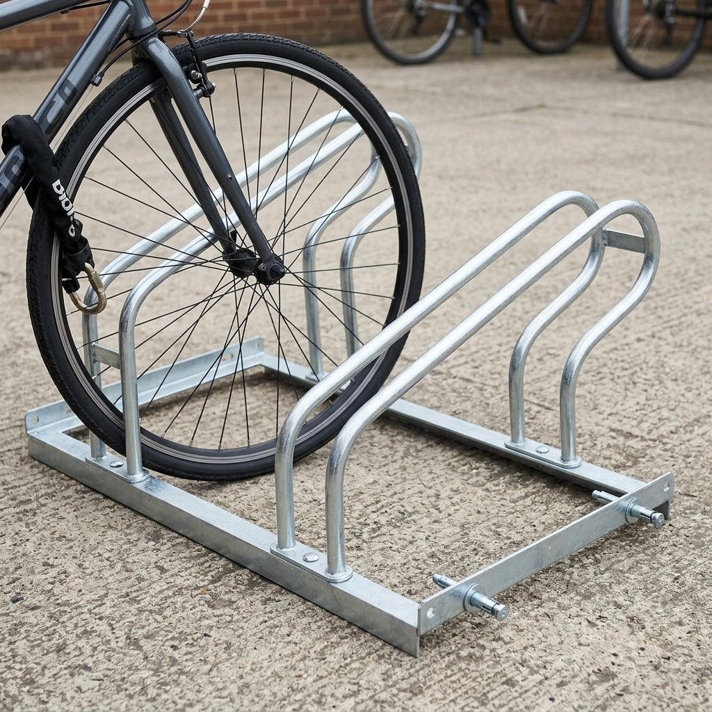 Single-sided cycle rack for 2–6 bicycles, hot-dip galvanised steel (view 2)