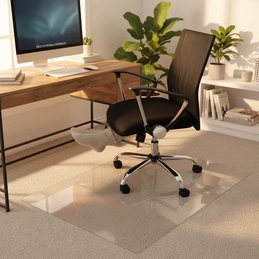 Premium Floor Protection Chair Mat for Carpet - Transparent Vinyl, Impact Resistant, Multiple Sizes Available