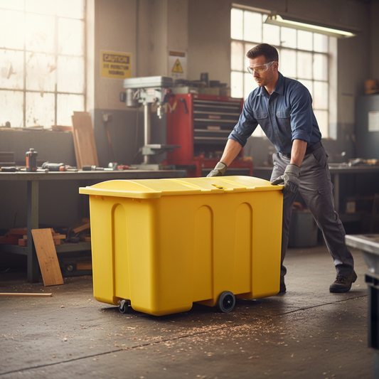 1400ltr Wheeled Storage Container on Castors - PSB3W ||L1630 x W1170 x H1165mm