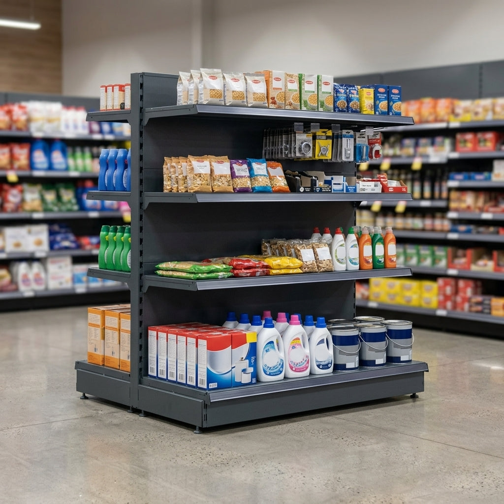 2.1m Double-Sided Gondola Bay with 470mm Base Shelf