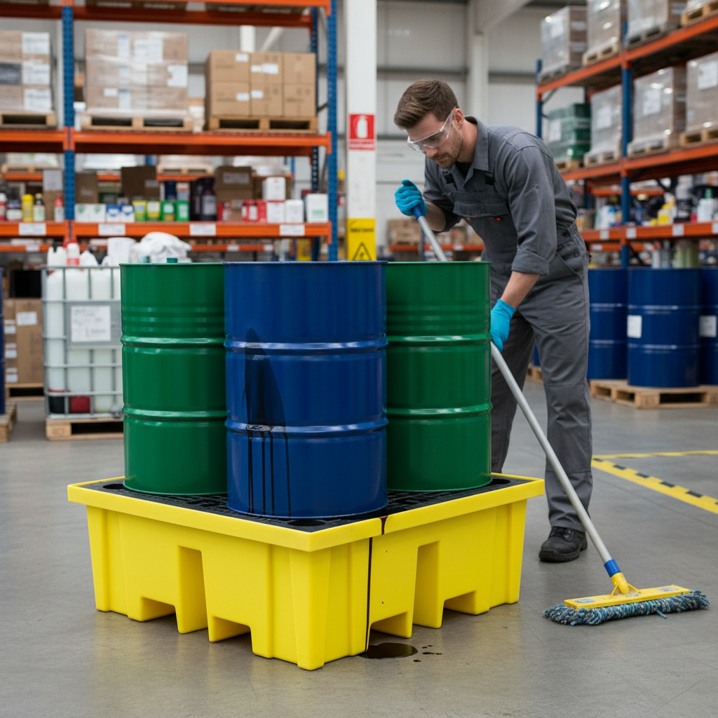 4 Drum Spill Pallet with Extra Capacity - BP4XL ||For 4 Drums