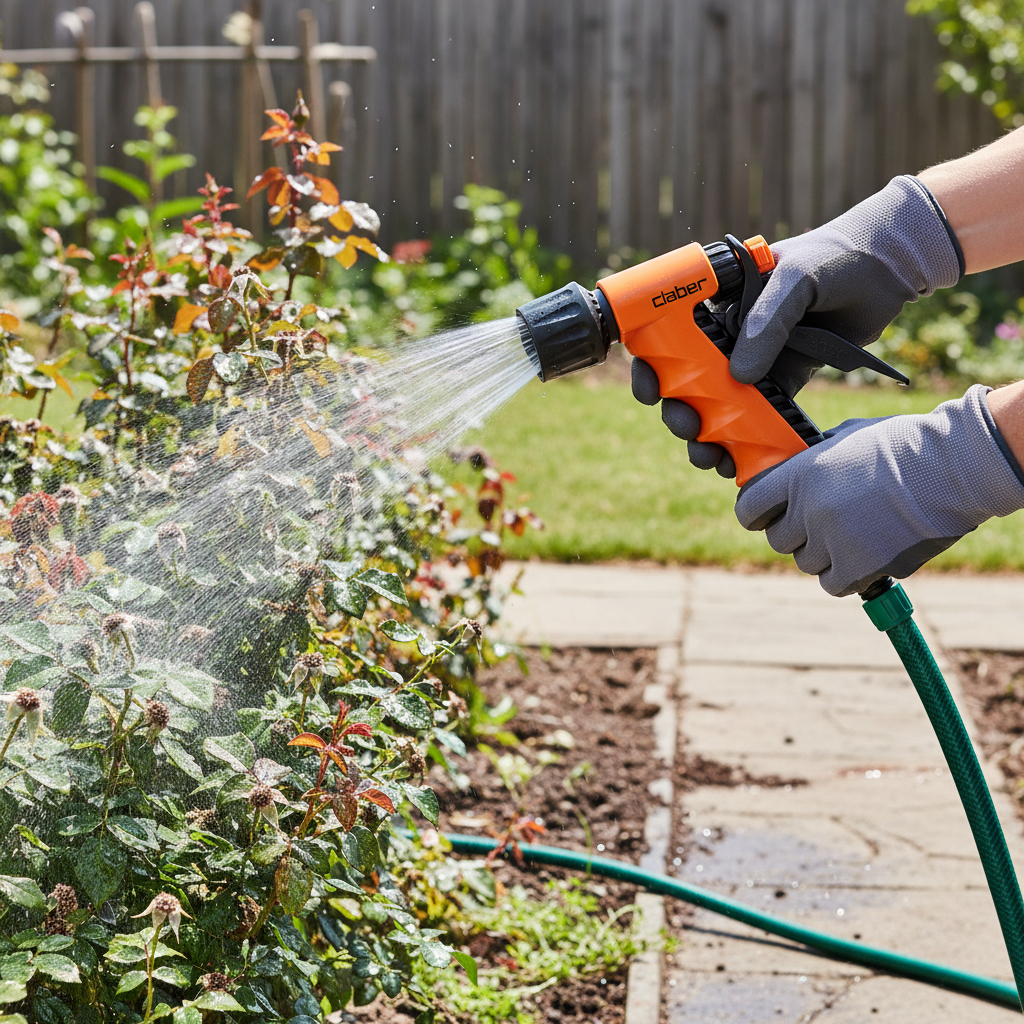 Professional Ergonomic Spray Pistol with Adjustable Water Flow and Quick-Click Adaptor for Enhanced Comfort and Reduced Fatigue
