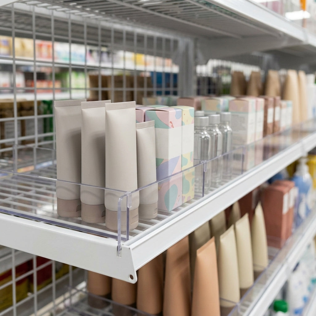 Acrylic shelf dividers 250–570 mm widths clear finish (view 2)