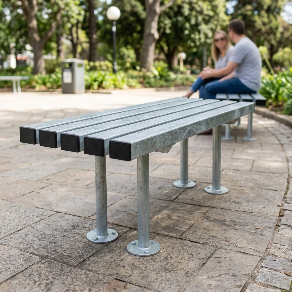 1200mm Outdoor Mild Steel Bench – Galvanised