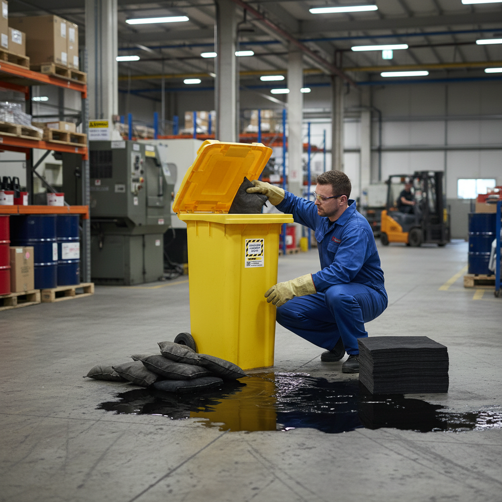 Maintenance Spill Kit Two Wheel Bin with Hinged Lid - M120SK || 120ltr Absorbency