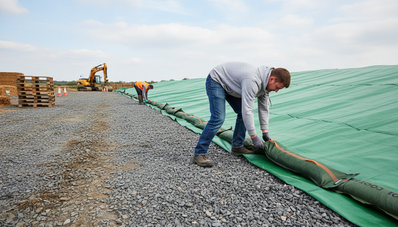 Professional Standard Gravel Bags 50pcs - Robust Woven Material for Secure Silage Bunker Sealing