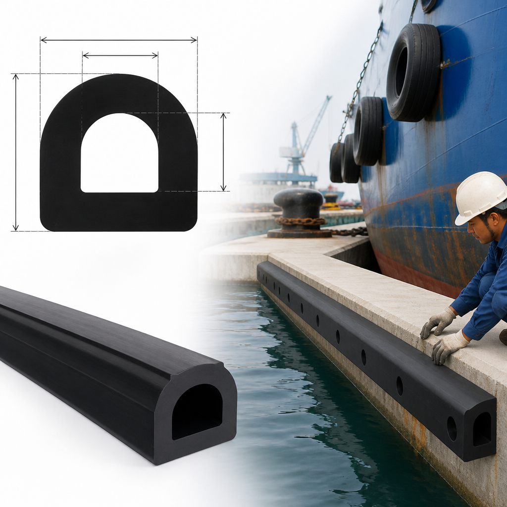 Hollow EPDM Rubber D Fender 3m for Marine Applications