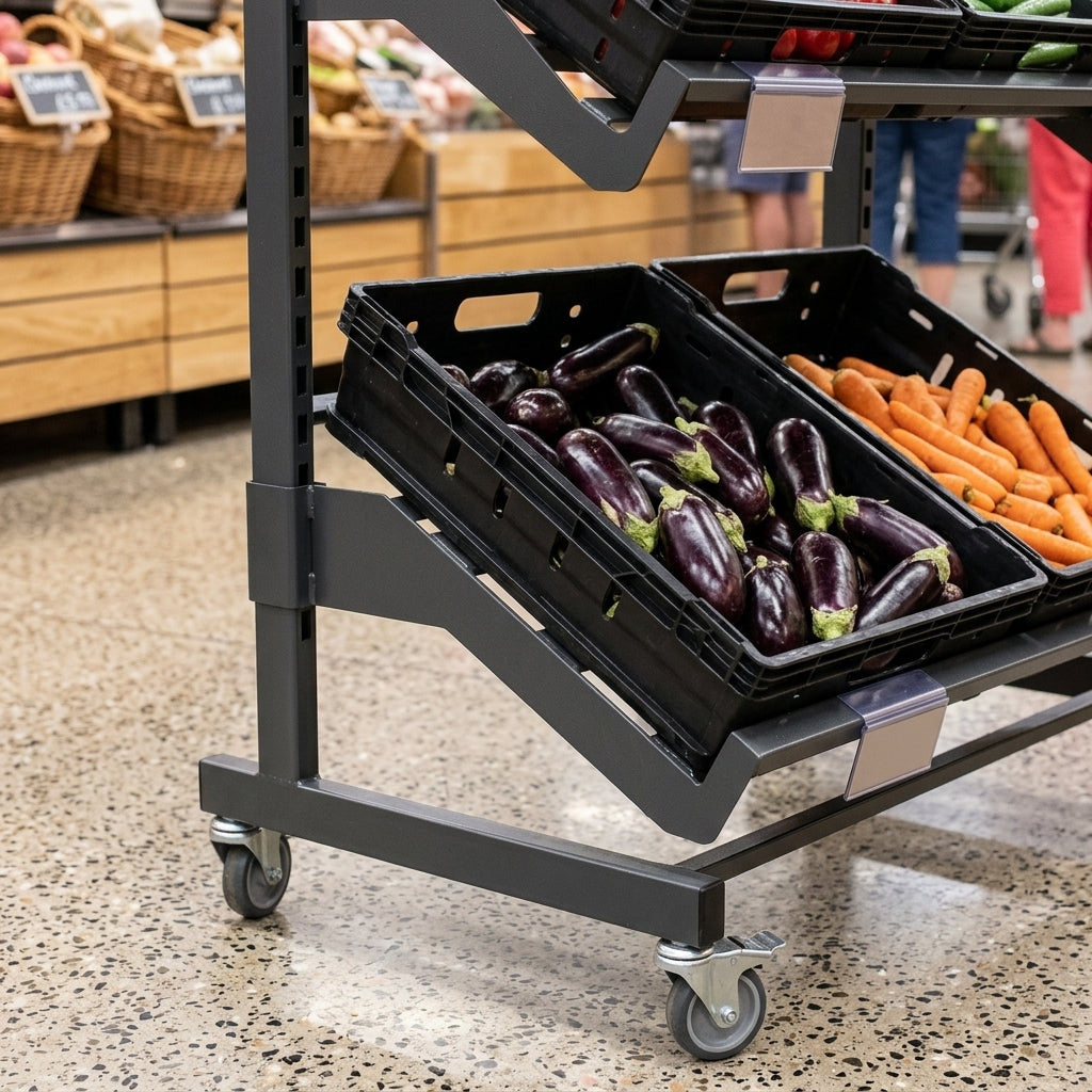800mm Single-Sided Mobile Fruit & Vegetable Display (view 2)