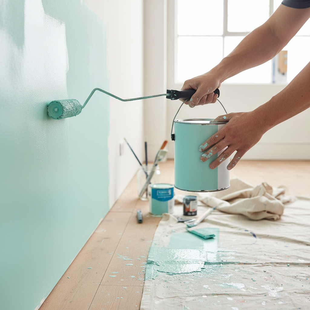 Premium Universal PU Enamel Pastel Turquoise Paint for Metal, Wood, and Concrete - Quick-Drying, Multiple Finishes Available