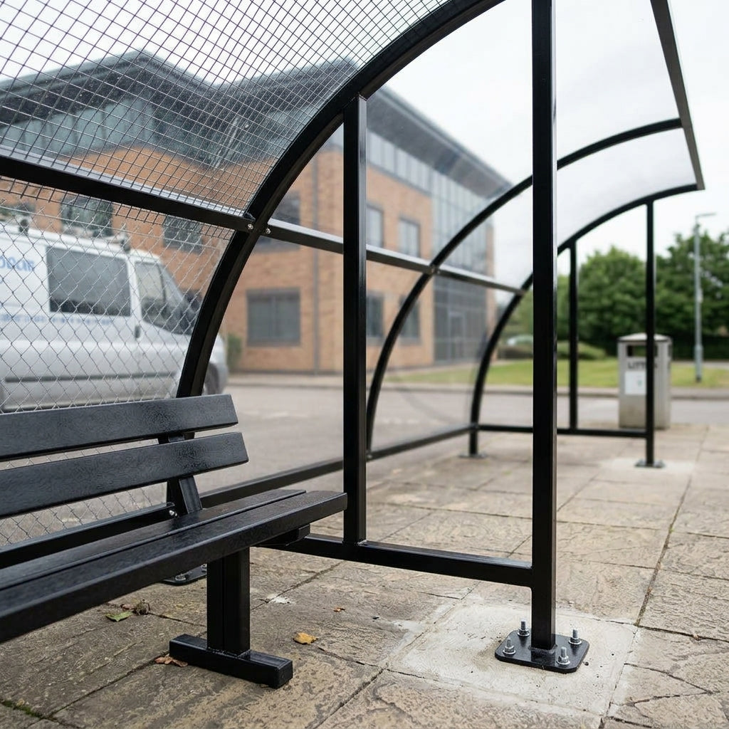 Smoking Shelter 4m, 6m or 8m | Curved Roof UK Compliant (view 2)
