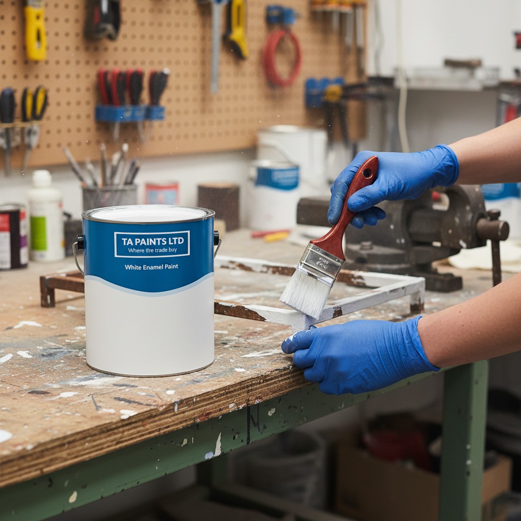 Premium White Gloss Enamel Paint - Durable, Waterproof, UV Resistant for Indoor and Outdoor Applications