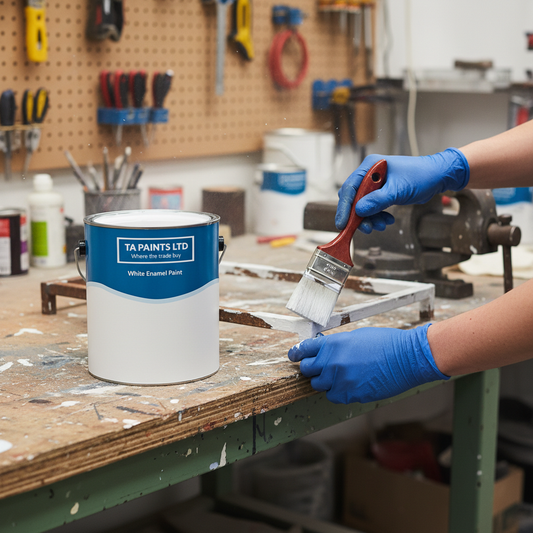 Premium White Gloss Enamel Paint - Durable, Waterproof, UV Resistant for Indoor and Outdoor Applications