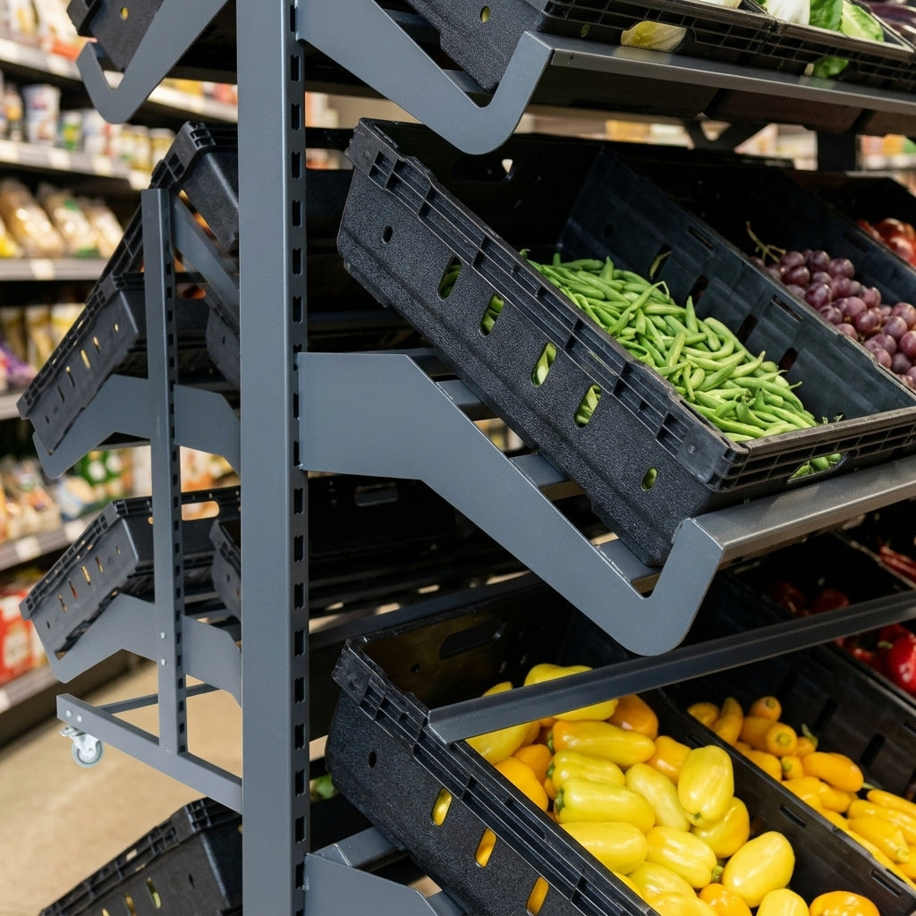 1600mm Double Sided Mobile Fruit & Vegetable Display Unit