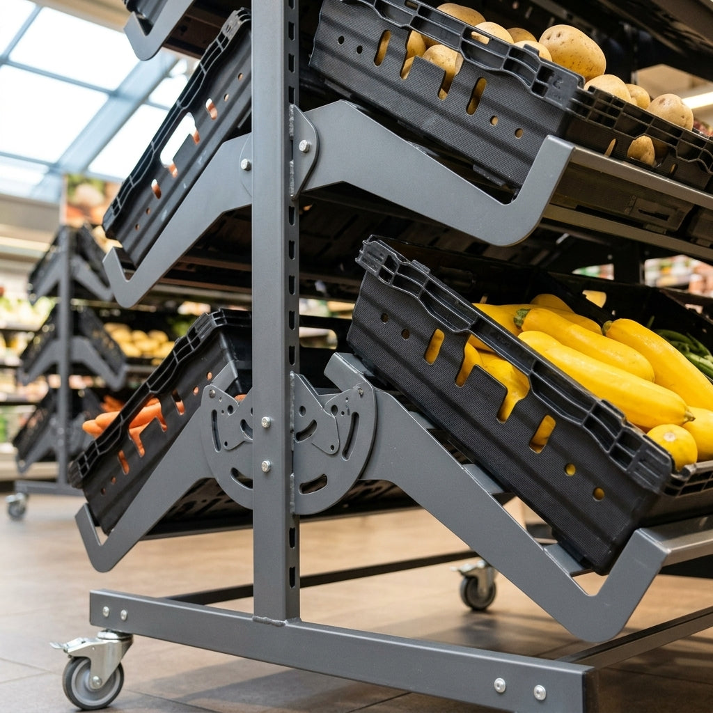 1200mm double-sided mobile fruit and vegetable display unit (view 2)