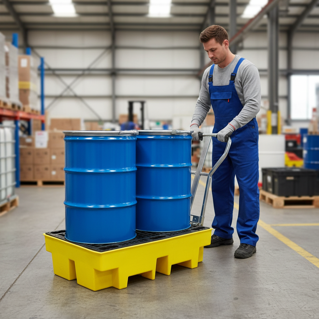 Double Drum Spill Pallet - BP2 || 240ltr Sump Capacity