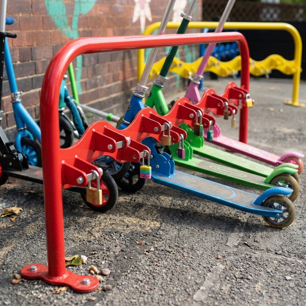 Scooter Rack 10 or 20 Space Galvanised Steel School Storage (view 2)