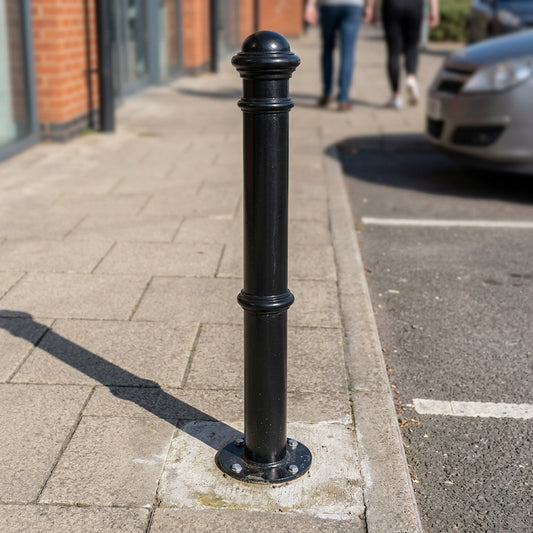 Decorative Ornamental Bollard Mild Steel Galvanised Cap & Rings