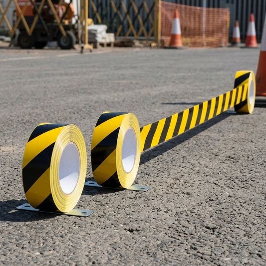 50mm x 25m Reflective Hazard Warning Tape – 2 Rolls