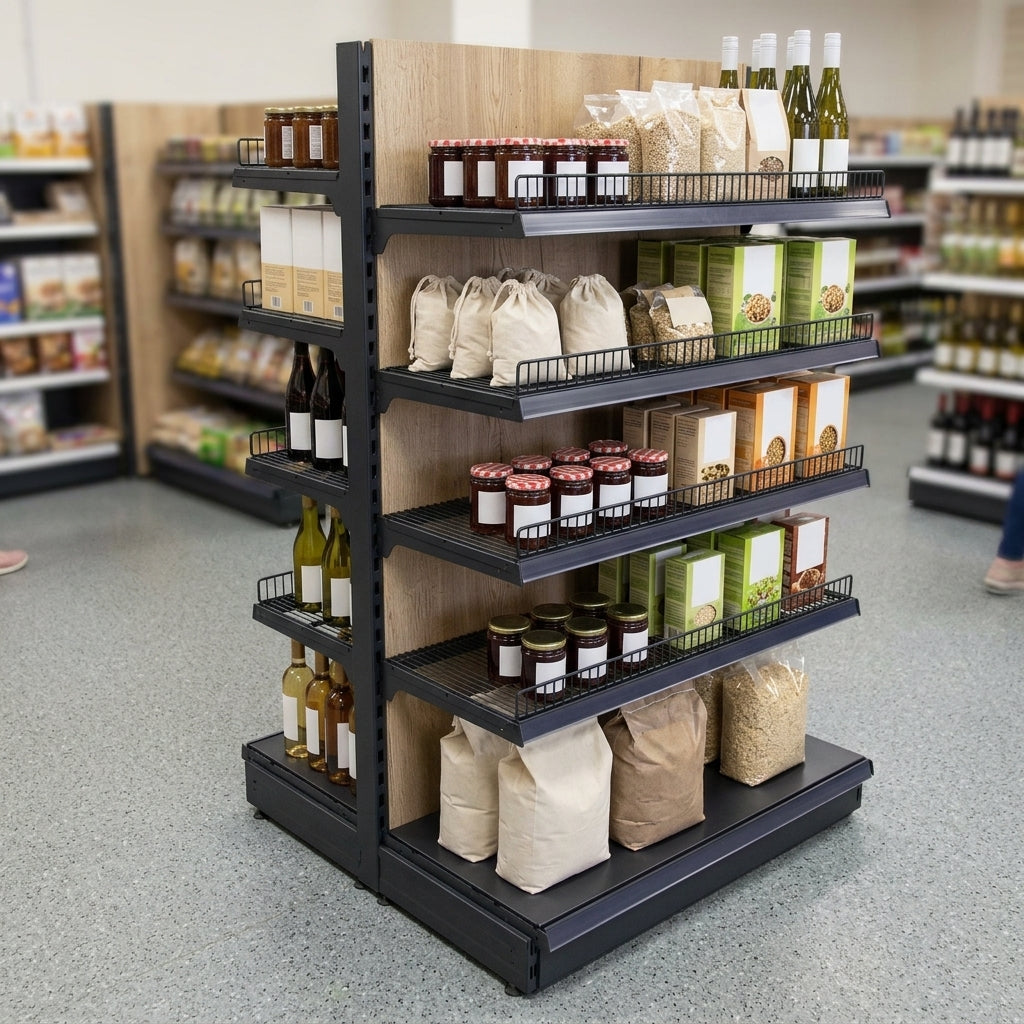1.8m High Wood Effect Wall Bay Shelving – 370mm Base Shelf