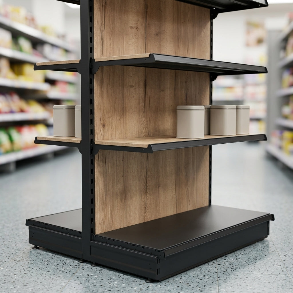 1.4m High Wood Effect Gondola Shelving Bay – 470mm Base (view 2)