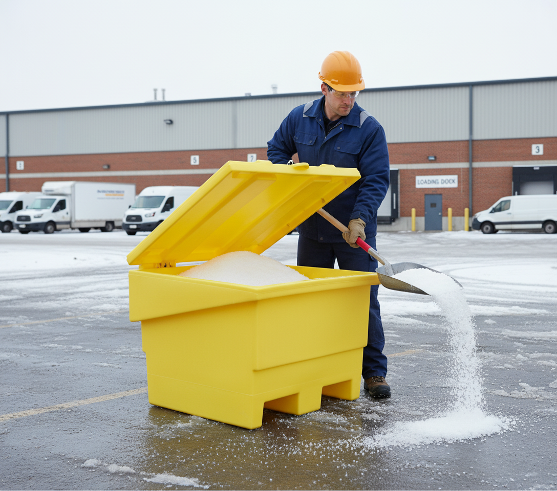 Rock Salt Bin with Lockable Lid - GRITBIN ||L865mm x W790mm x H820mm