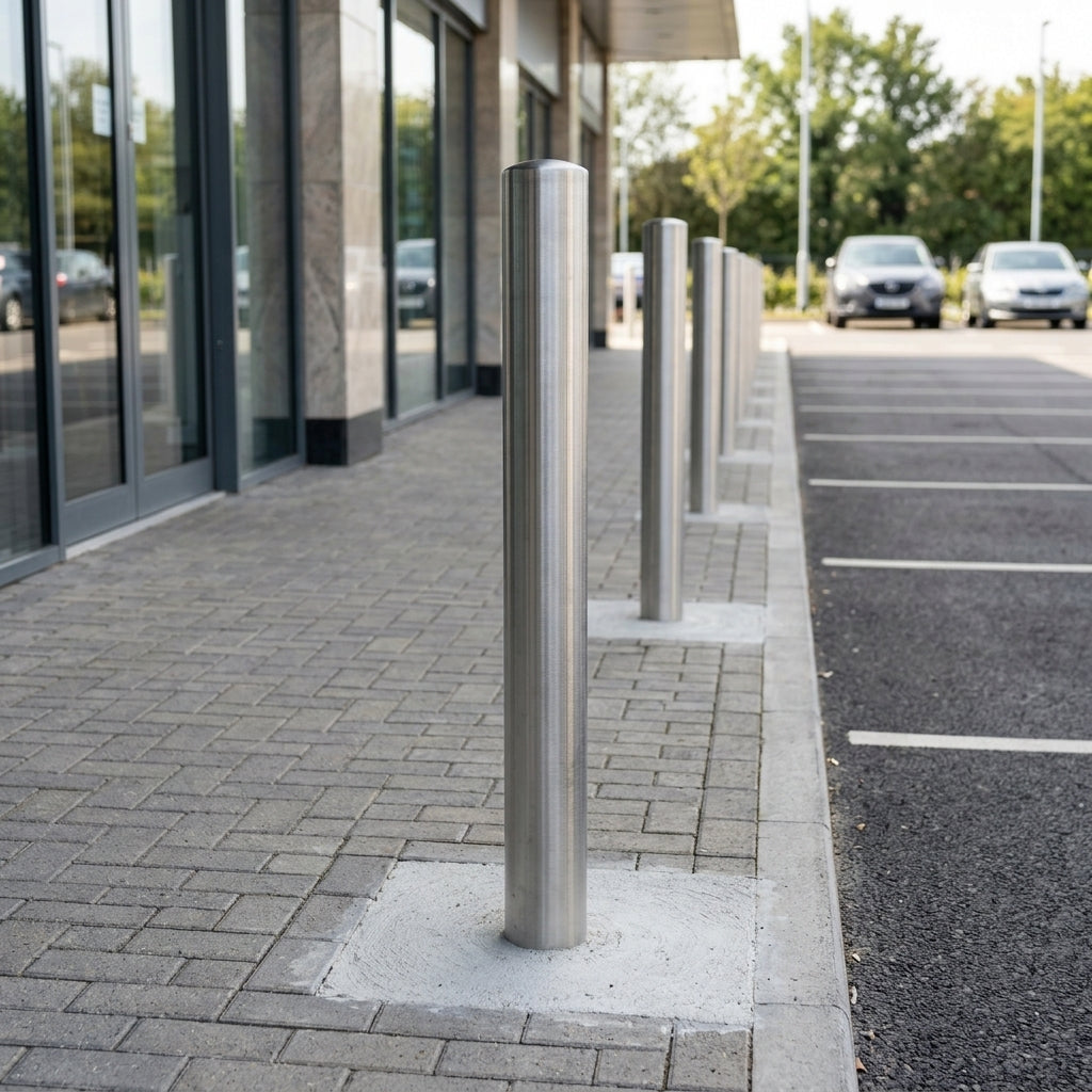 1000mm stainless steel bollard 304 grade semi-domed top