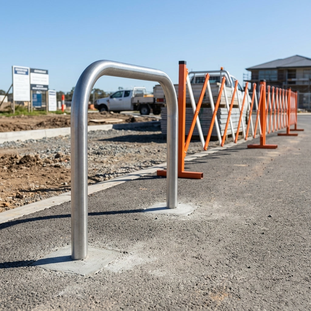 76mm Hooped Perimeter Barrier – Stainless Steel, Concrete-In