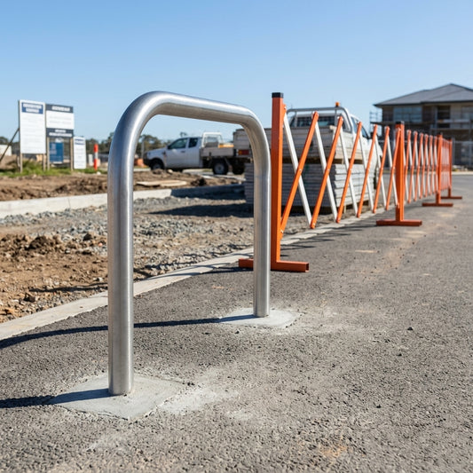 76mm Hooped Perimeter Barrier – Stainless Steel, Concrete-In