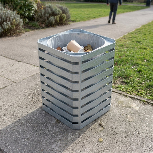 Carlton Litter Bin – 45, 75 or 90L – Galvanised or Stainless Steel