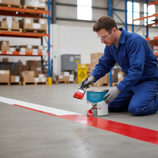 Premium High Build Line Marking Paint for Concrete and Metal Floors - Chemical Resistant with Gloss Finish