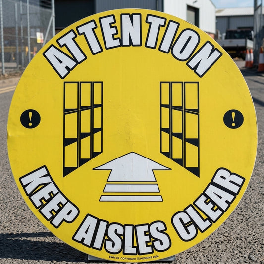 430mm floor safety sign – keep aisles clear