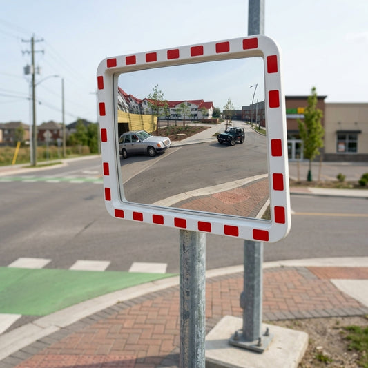 Square Traffic Mirror with Red/White Border – 400–1000mm