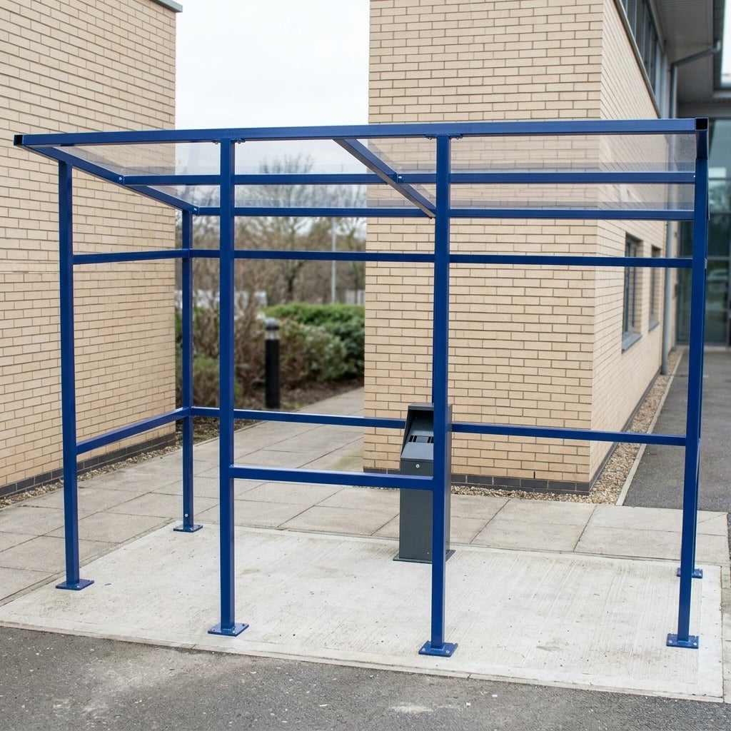 Flat Roof Smoking Shelter – 3.0m, 6.0m or 9.0m lengths