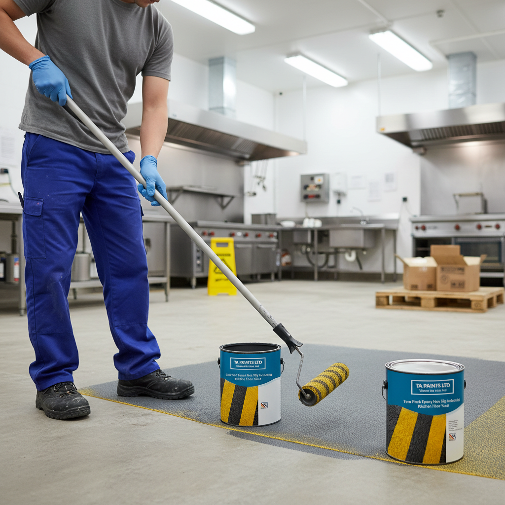 Premium Heavy Duty Non-Slip Epoxy Floor Paint for Industrial Kitchens - Durable Coating for Safety and Longevity