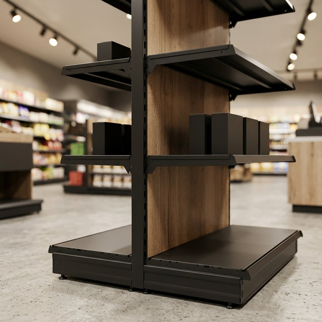 1.8m High Wood Effect End Bay Shelving 500–1000mm (view 2)
