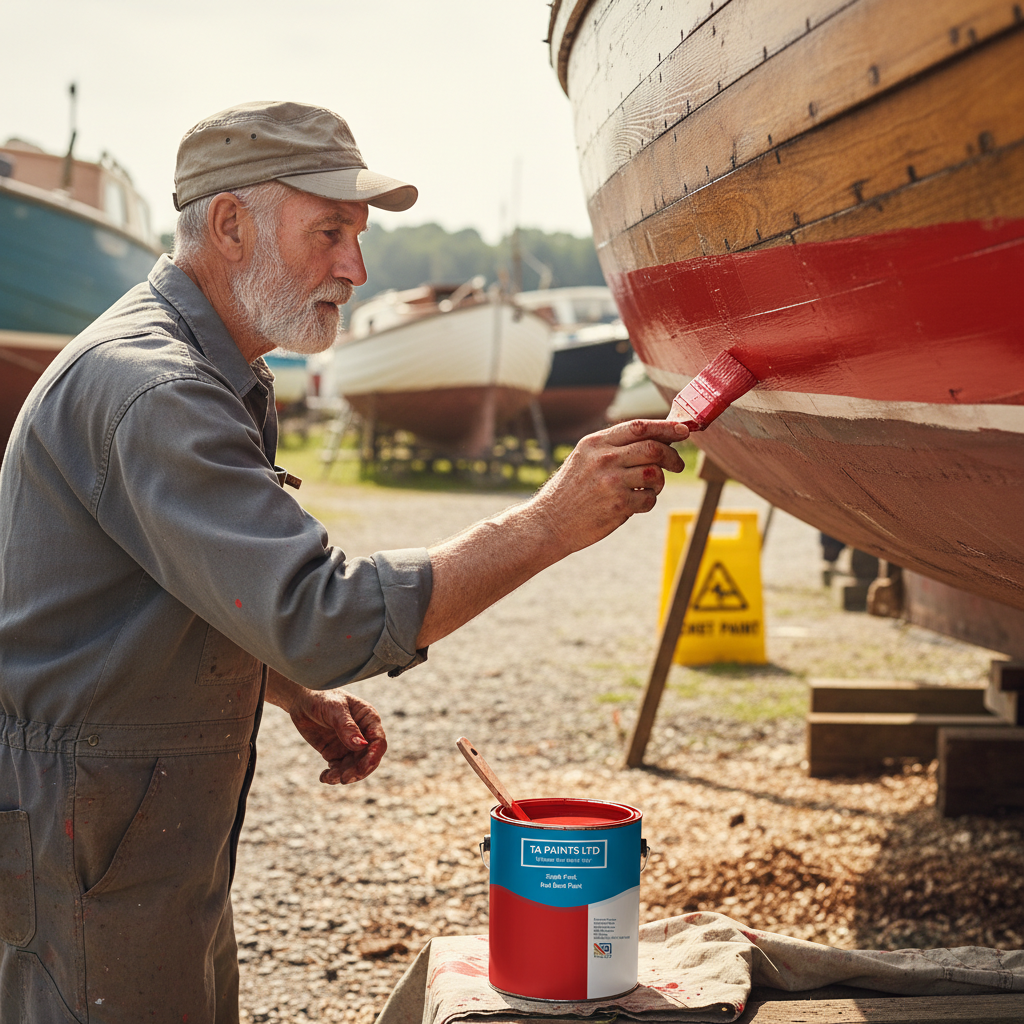 Premium Marine Boat & Barge Paint - High-Performance Red Enamel with Excellent Chemical Resistance and Weathering Protection