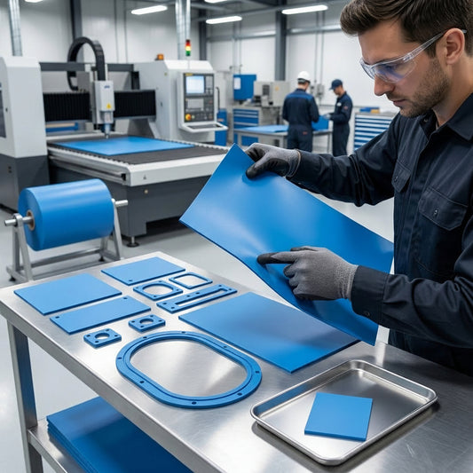 Fluorosilicone Rubber Sheet in Blue, 3.2mm Thick for Industrial Applications