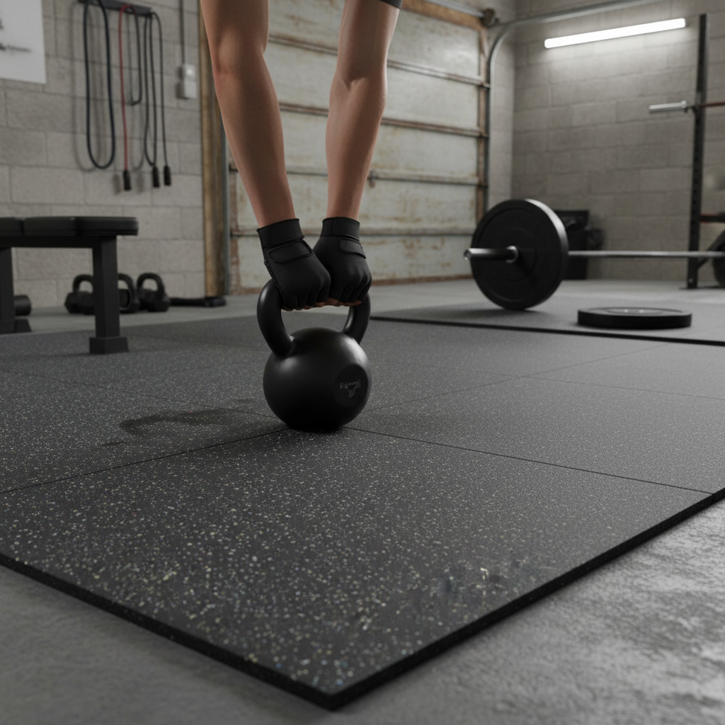 Premium Rubber Gym Flooring 1m x 1m x 20mm - Non-Slip, Ergonomic, Shock Absorbing for Sports and Fitness